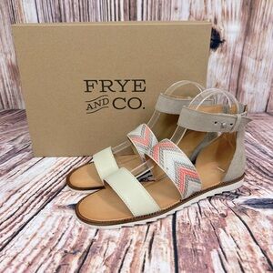 FRYE Port 2 Band Zip Back Strappy Sandals NIB Size 9